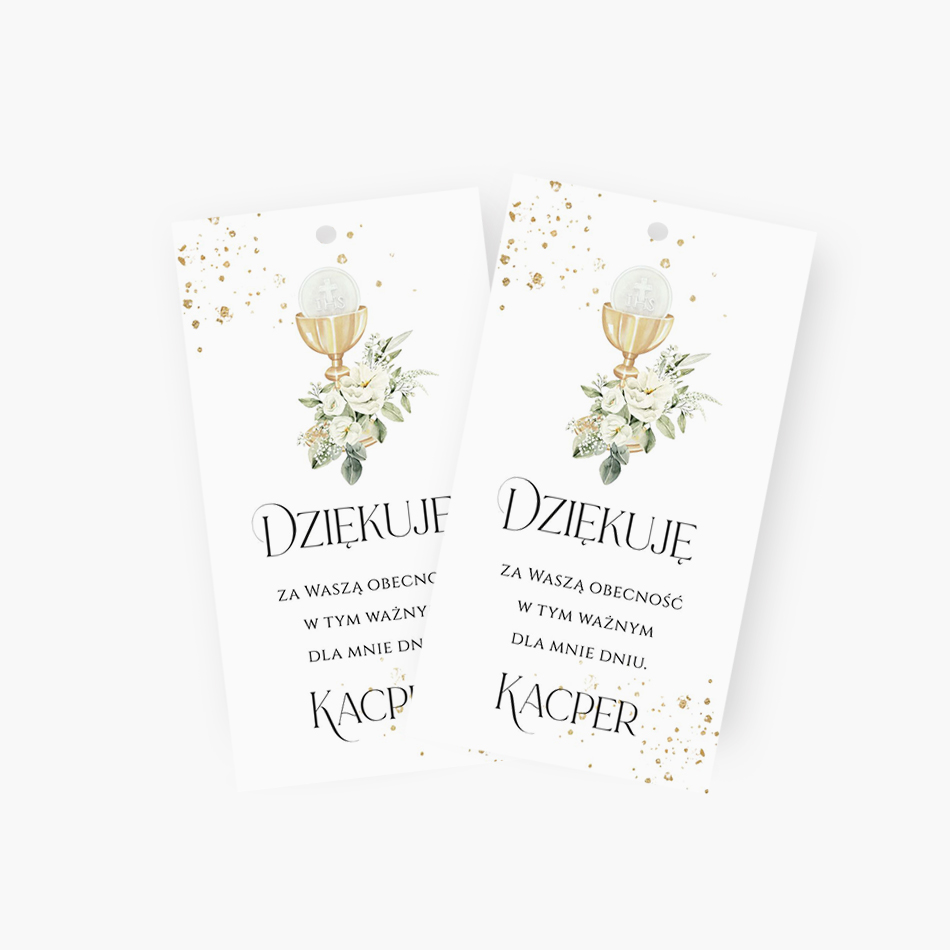 Zawieszki z podziękowaniem dla gości – D°801