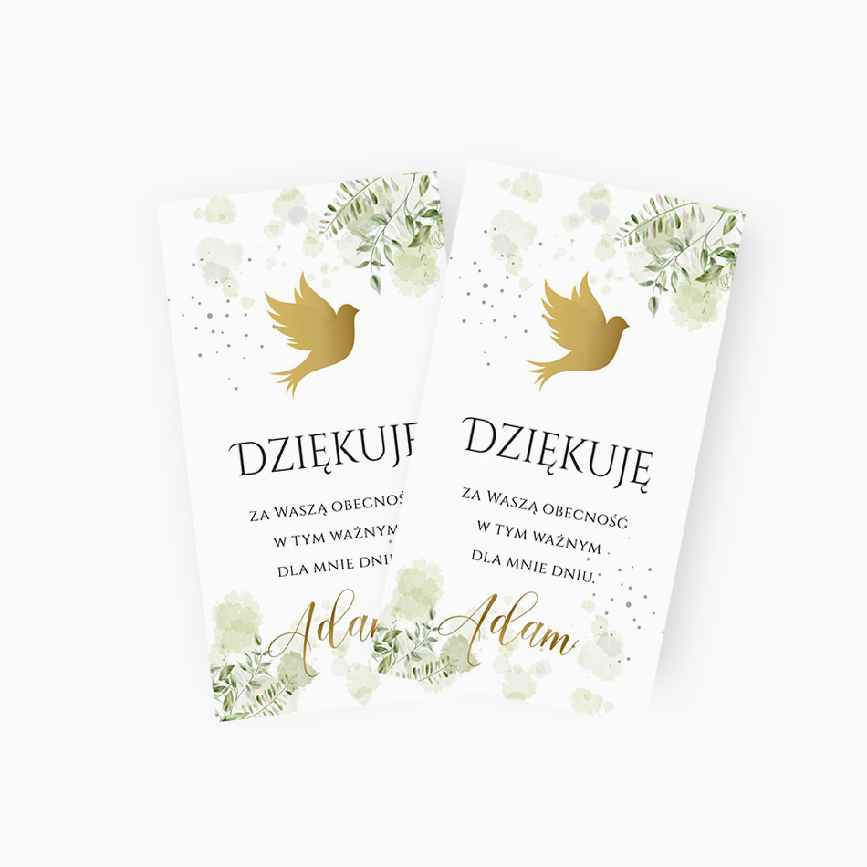 Zawieszki z podziękowaniem dla gości – D°802