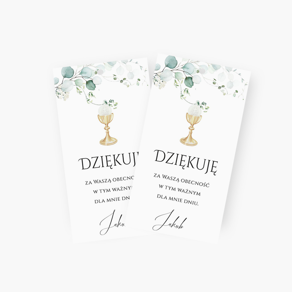 Zawieszki z podziękowaniem dla gości – D°803