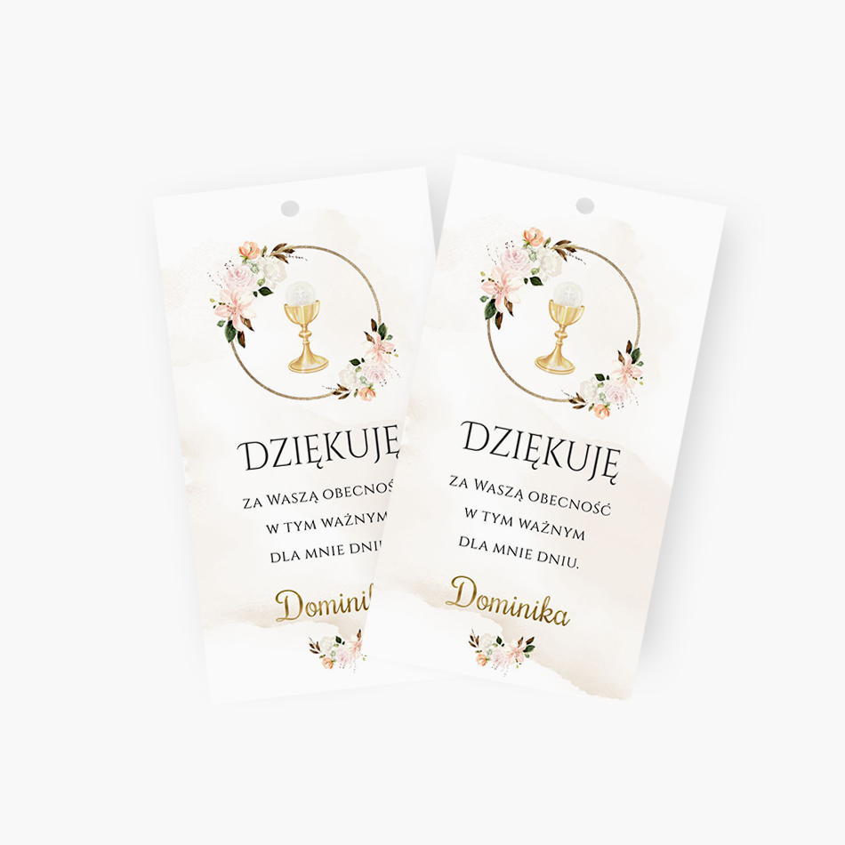 Zawieszki z podziękowaniem dla gości – D°805