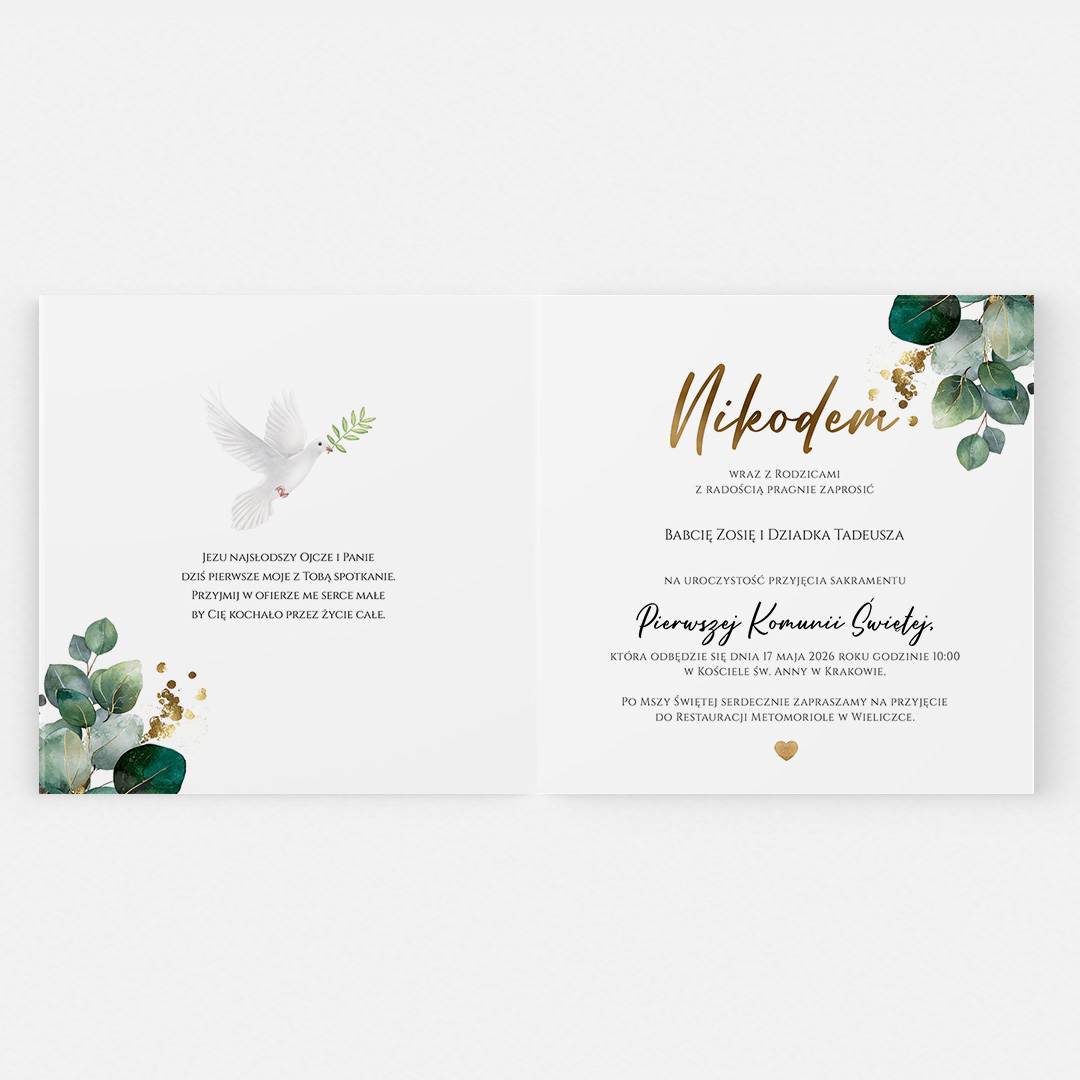 Alternative view of Personalizowane zaproszenie na Komunię dla chłopca