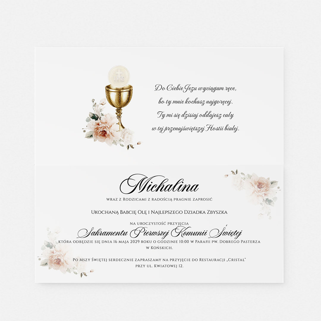 Alternative view of Zaproszenie na Pierwszą Komunię Świętą - BRT501