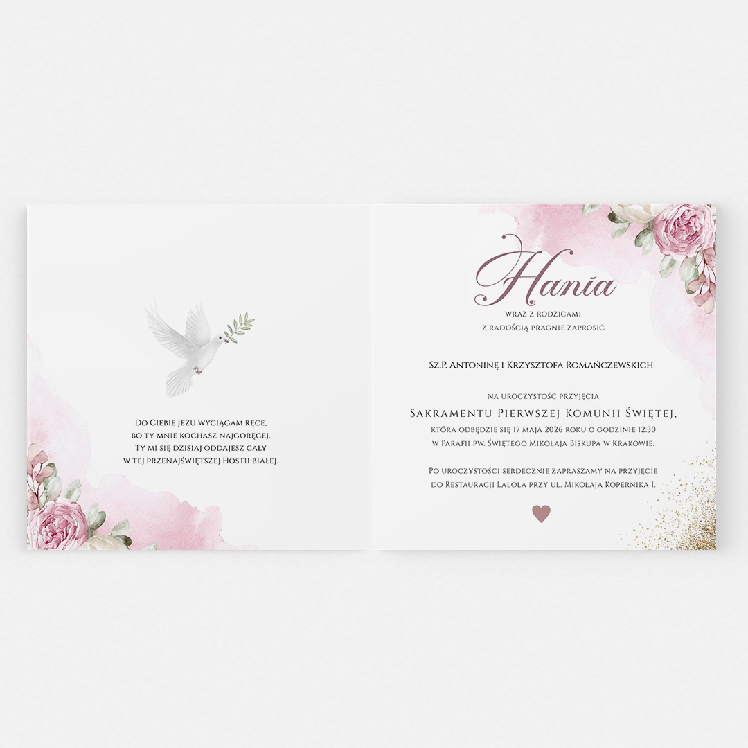 Alternative view of Personalizowane zaproszenie na Komunię dla dziewczynki