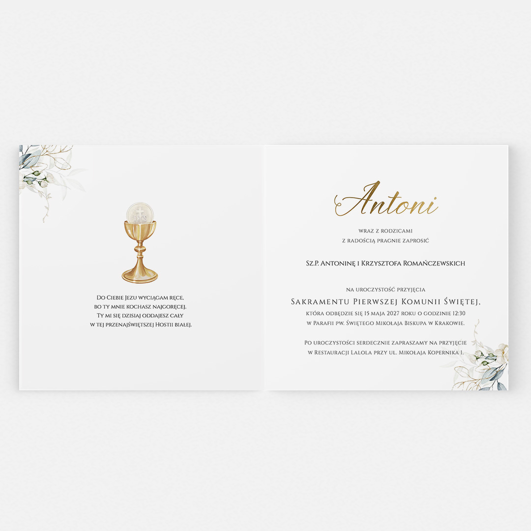 Alternative view of Zaproszenie na Pierwszą Komunię Świętą - BRT866