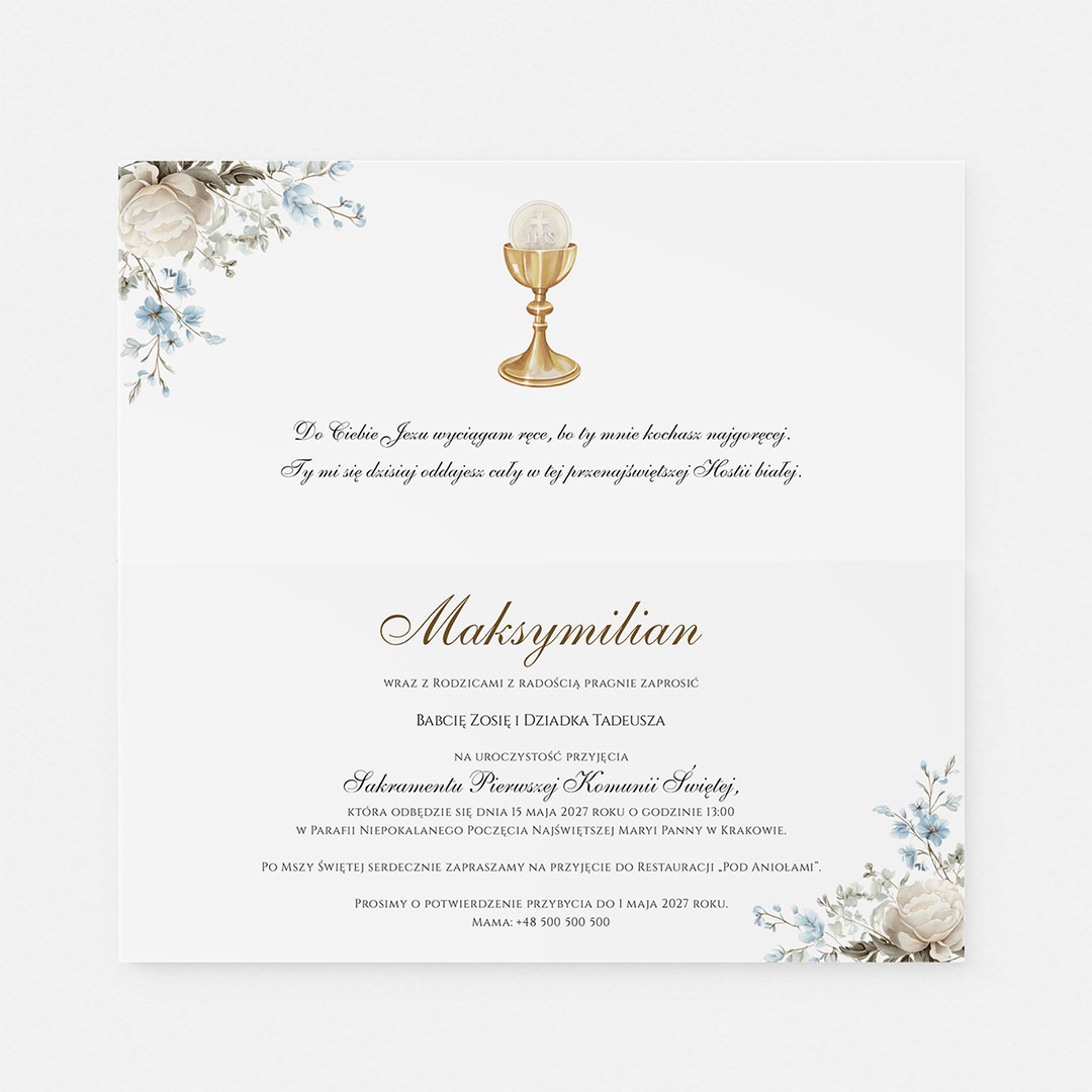 Alternative view of Zaproszenie na Pierwszą Komunię Świętą - BRT570
