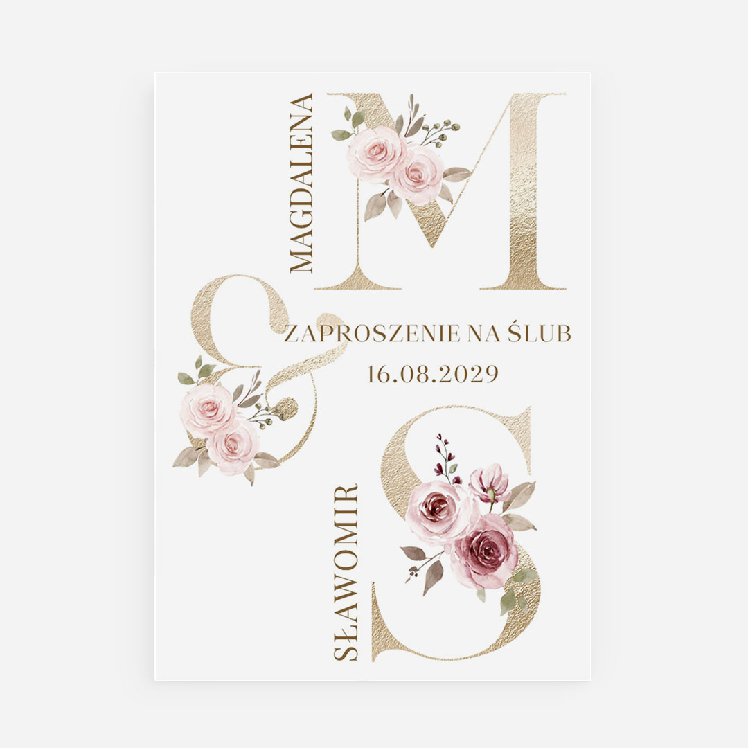 Jednokartkowe zaproszenie na ślub - Select - MS°219