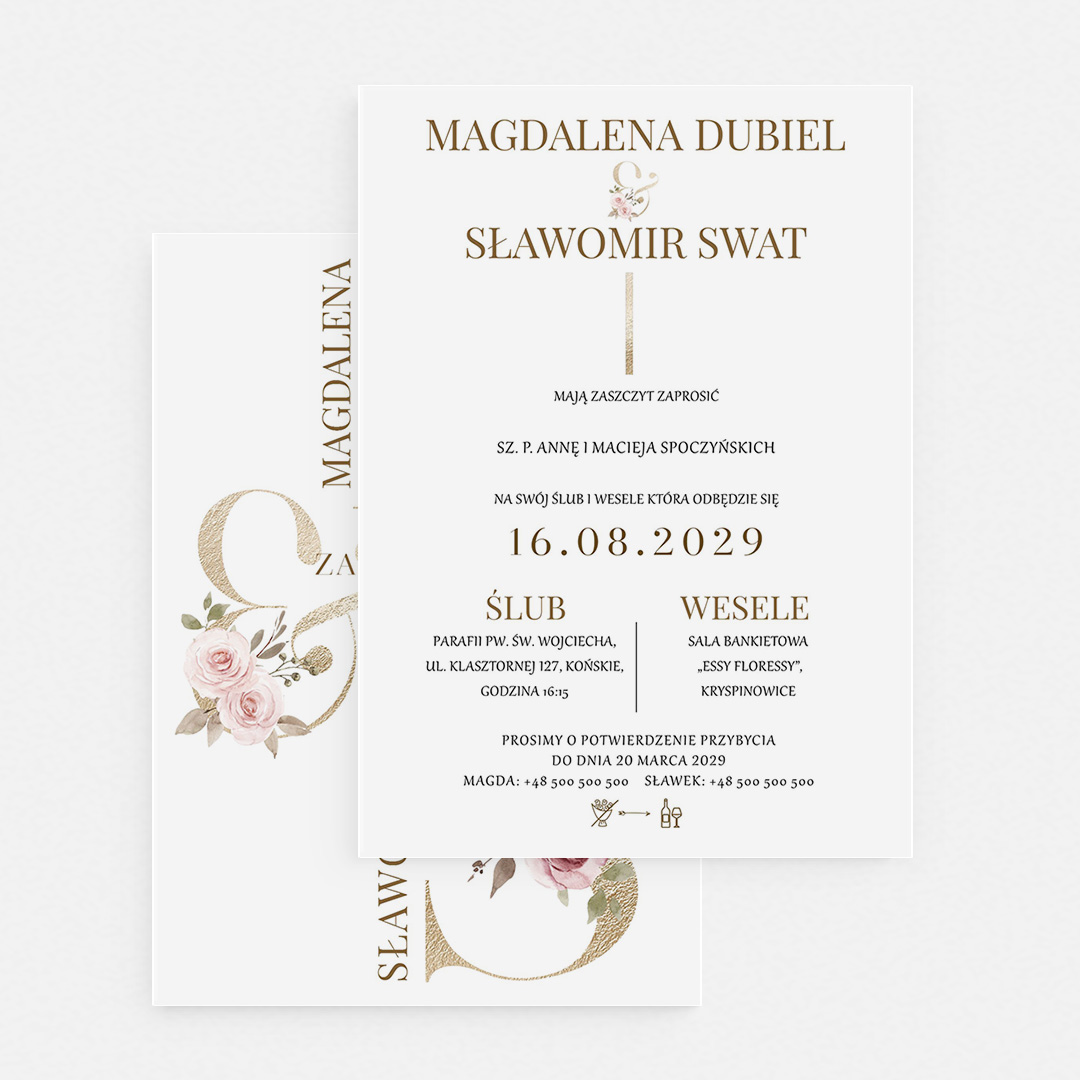 Alternative view of Jednokartkowe zaproszenie na ślub - Select - MS°219