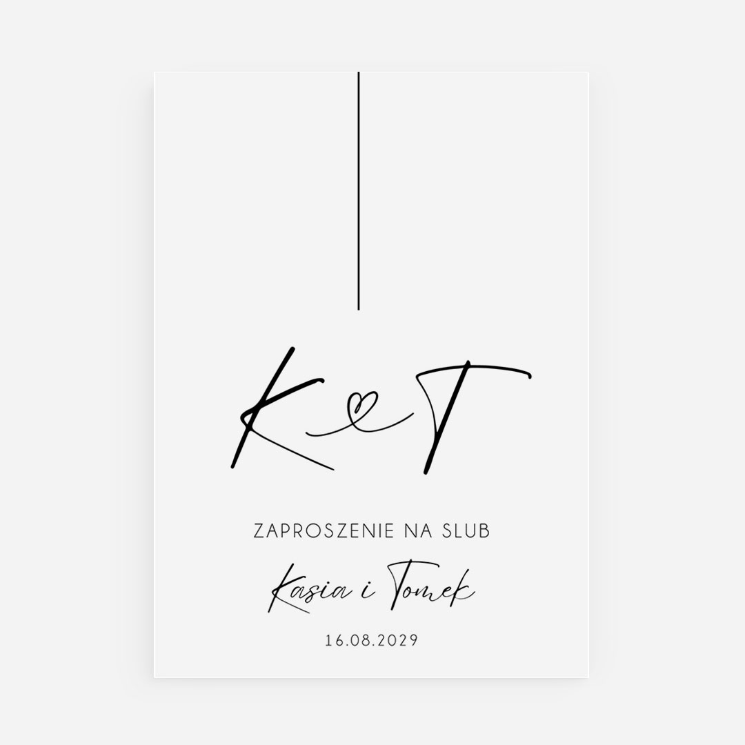 Jednokartkowe zaproszenie na ślub - Select - MS°228