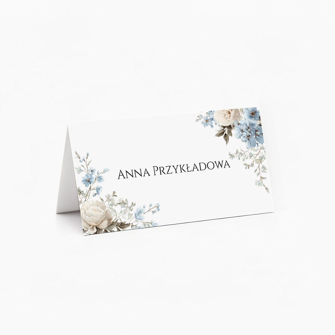 Winietki z niebieskim motywem kwiatowym - T924