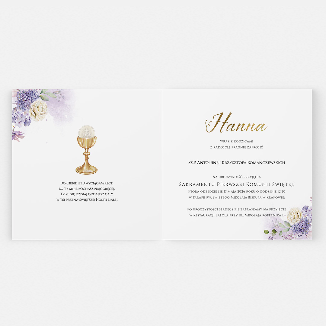 Alternative view of Zaproszenie na Pierwszą Komunię Świętą - BRT872