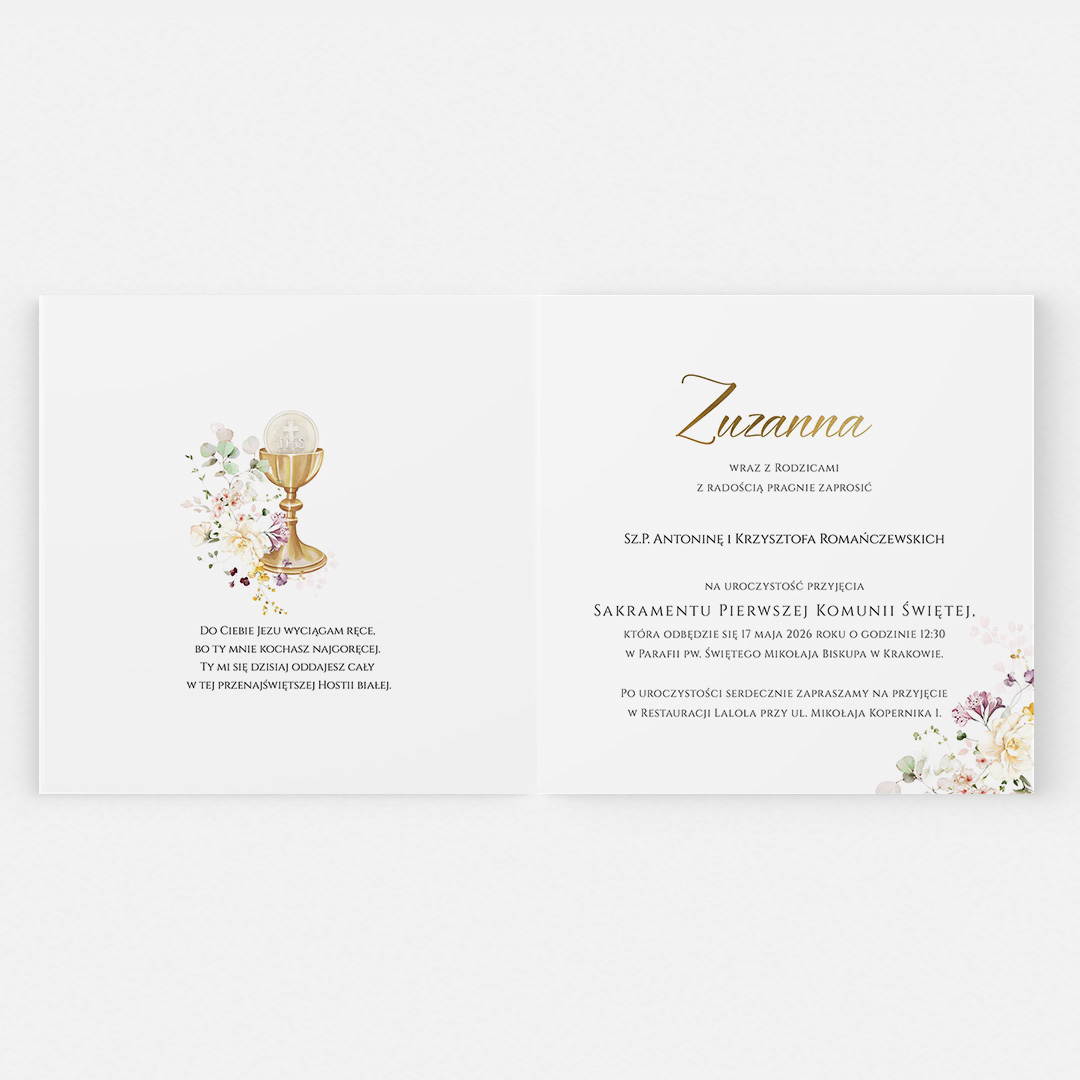 Alternative view of Zaproszenie na Pierwszą Komunię Świętą - BRT875