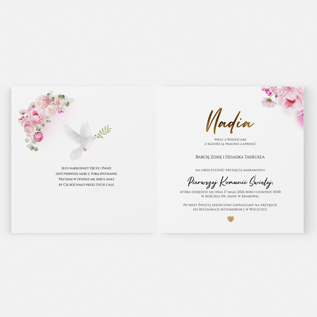 Alternative view of Zaproszenie na Pierwszą Komunię Świętą - BRT876