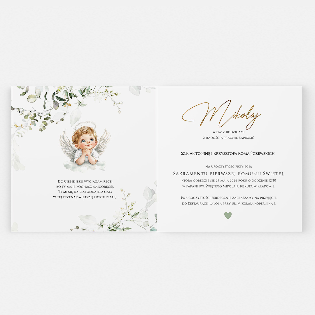 Alternative view of Personalizowane zaproszenie dla chłopca na Komunię – BRT°895