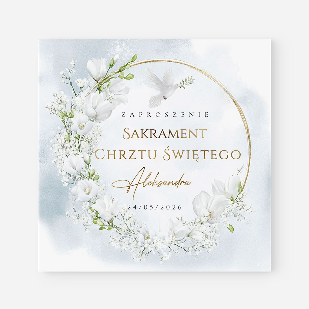 Zaproszenie na Chrzest w odcieniach błękitu – CE°156