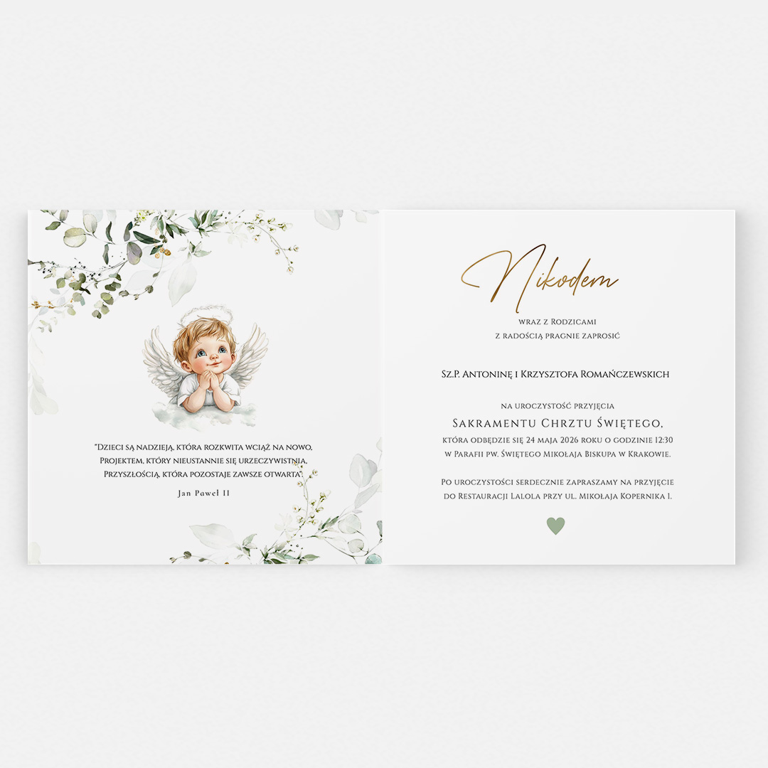 Alternative view of Personalizowane zaproszenie na Chrzest Święty – CE°151