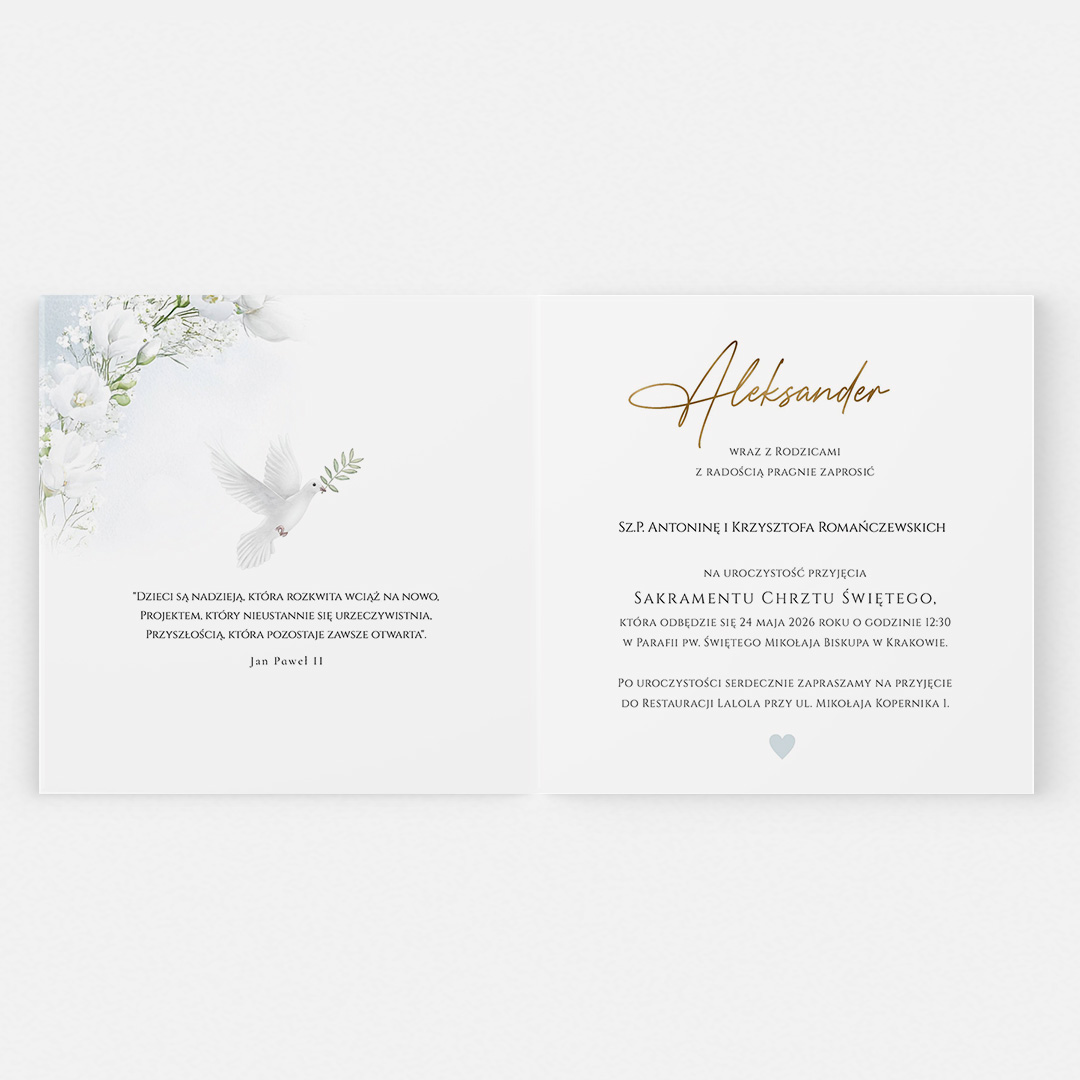 Alternative view of Zaproszenie na Chrzest w odcieniach błękitu – CE°156