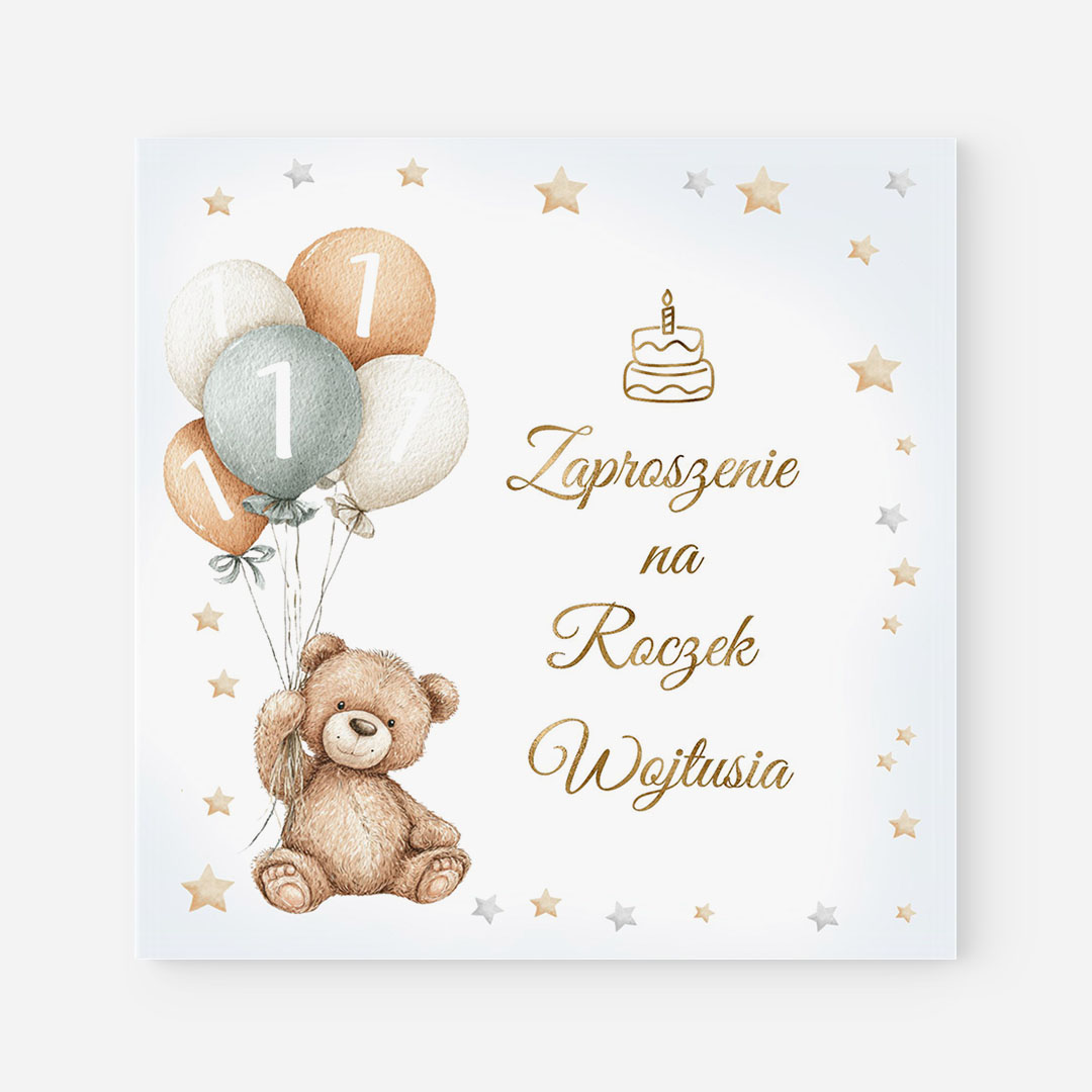 Zaproszenie na roczek dla chłopca - F°153