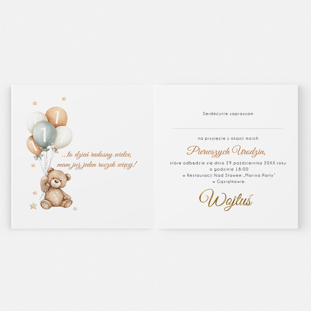 Alternative view of Zaproszenie na roczek dla chłopca - F°153