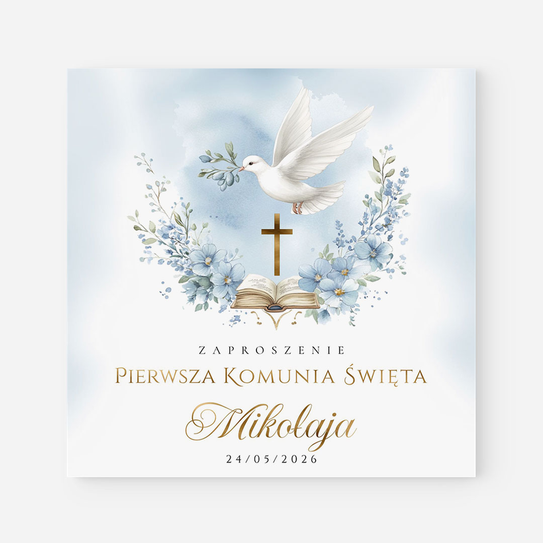 Zaproszenie na Komunię z personalizacją - BRT892