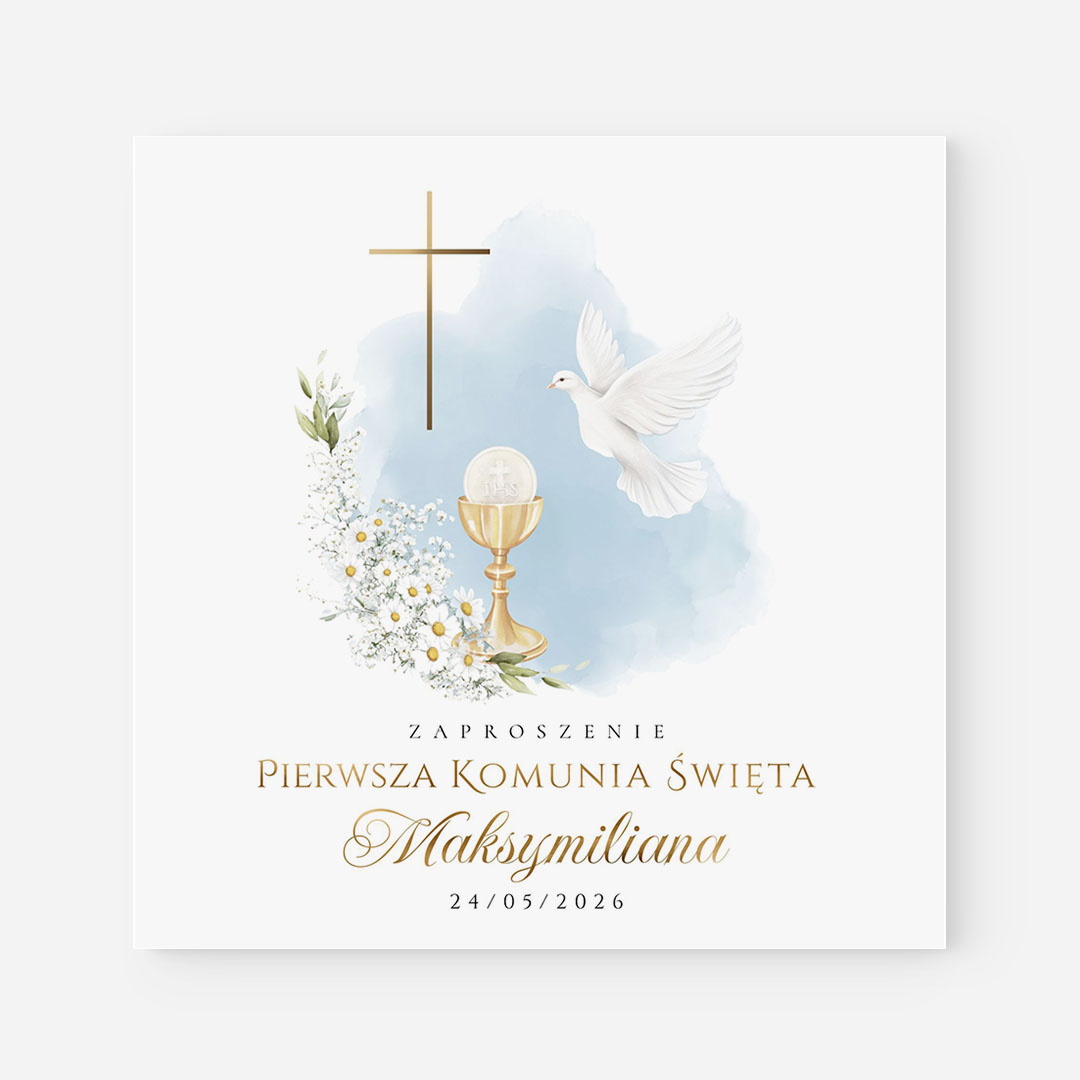 Zaproszenie na Komunię z personalizacją - BRT894