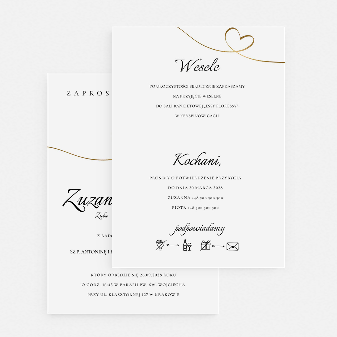 Alternative view of Jednokartkowe zaproszenie na ślub - Select - MR°235