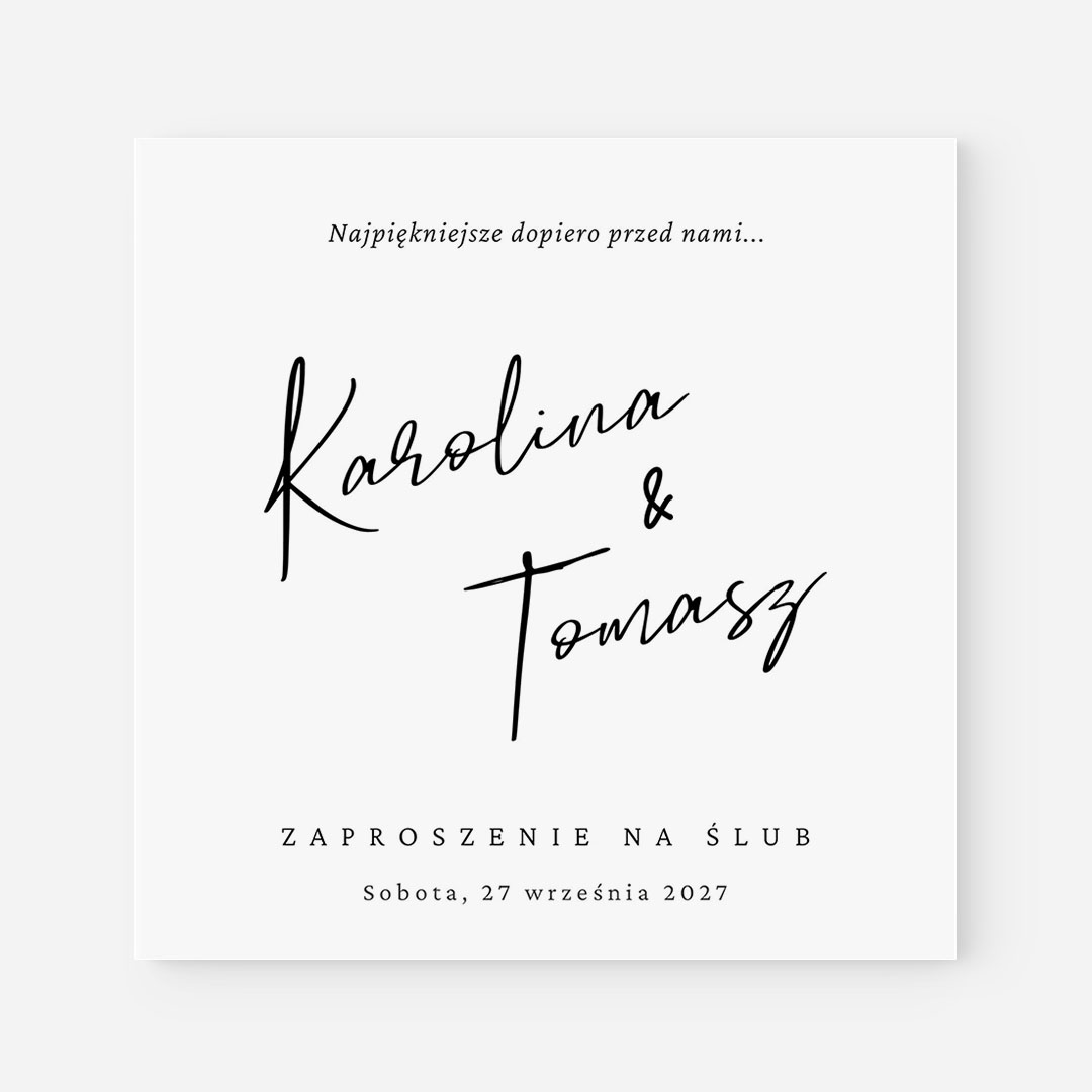 Minimalistyczne zaproszenia na Ślub - MR°229