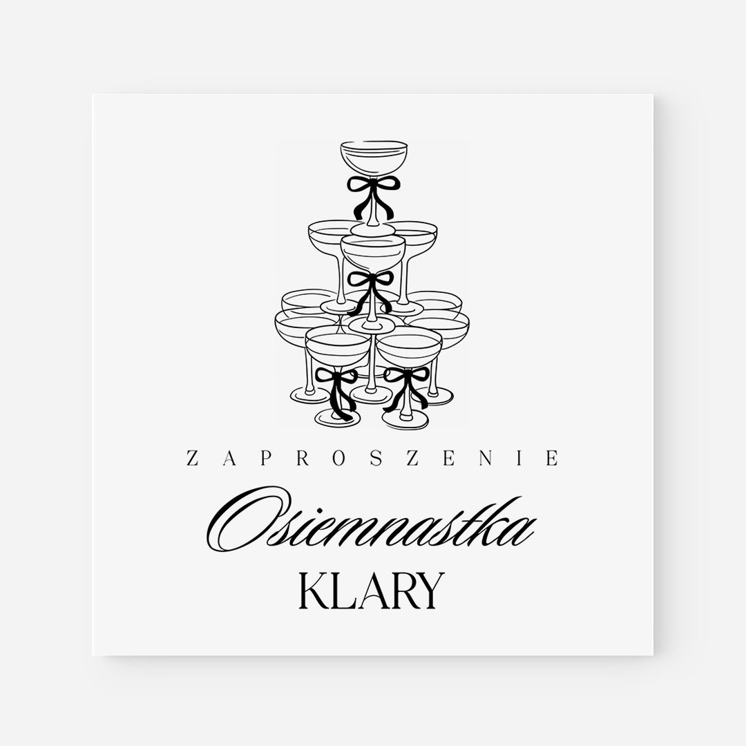 Czarno-Białe zaproszenie na Osiemnastkę – RT°120