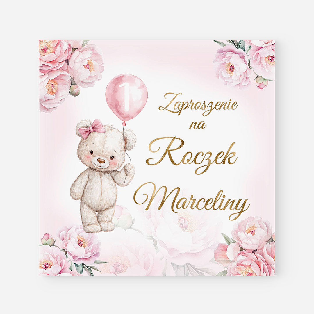 Zaproszenie dla dziewczynki na roczek - F°152