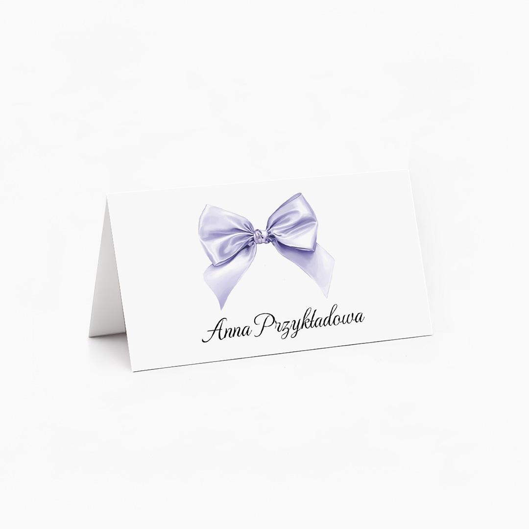 Winietki z fioletową kokardą na przyjęcie - T937