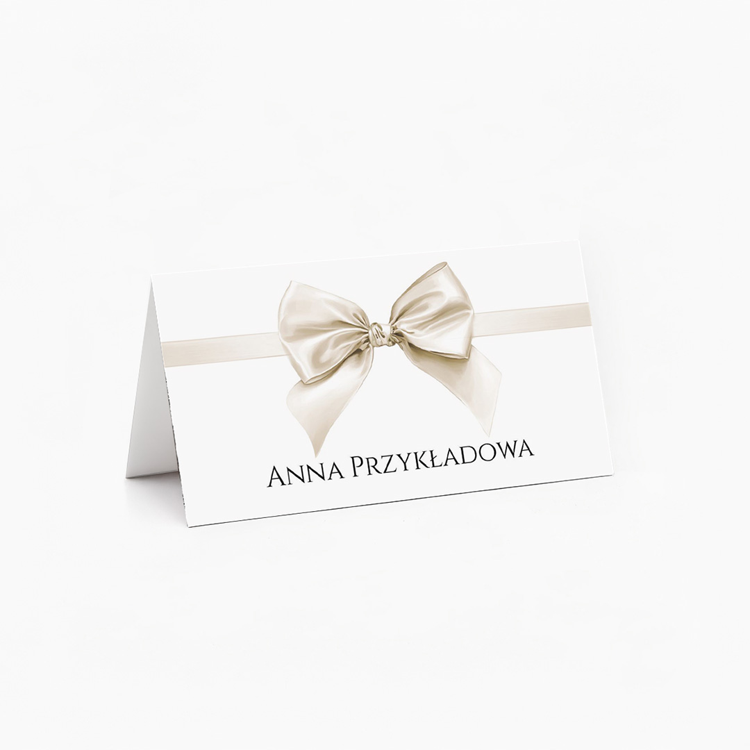Winietki z beżową kokardą na przyjęcie - T935