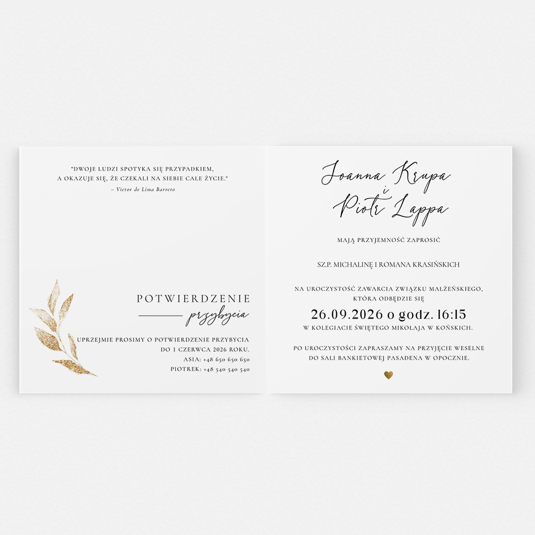 Alternative view of Personalizowane zaproszenie ślubne ze zdjęciem - MR°234