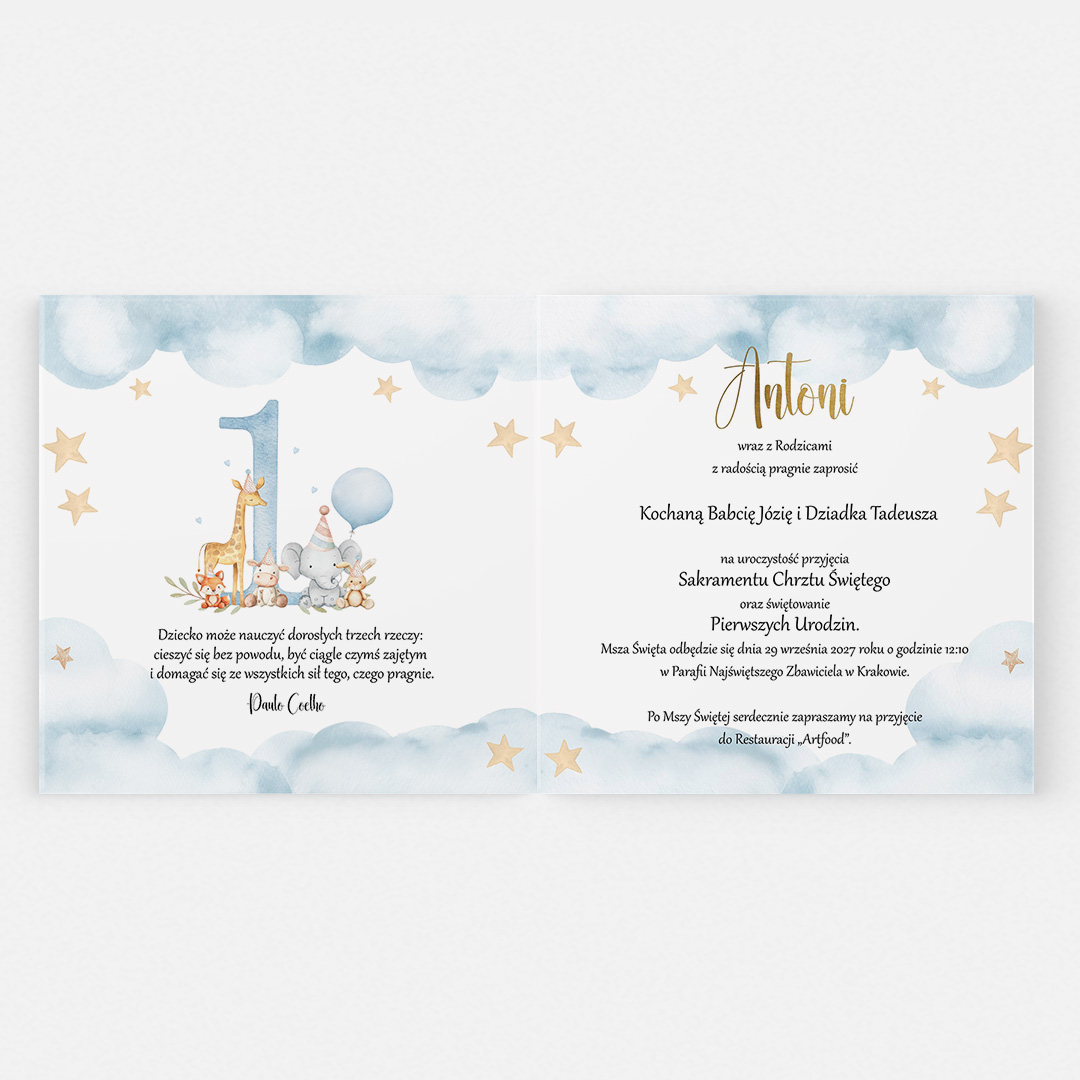 Alternative view of Zaproszenie 2w1 - Chrzest i Roczek – CE°172
