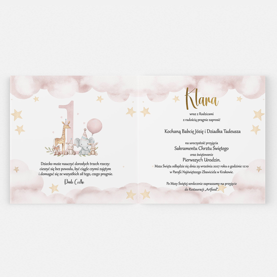 Alternative view of Zaproszenie 2w1 - Chrzest i Roczek – CE°173