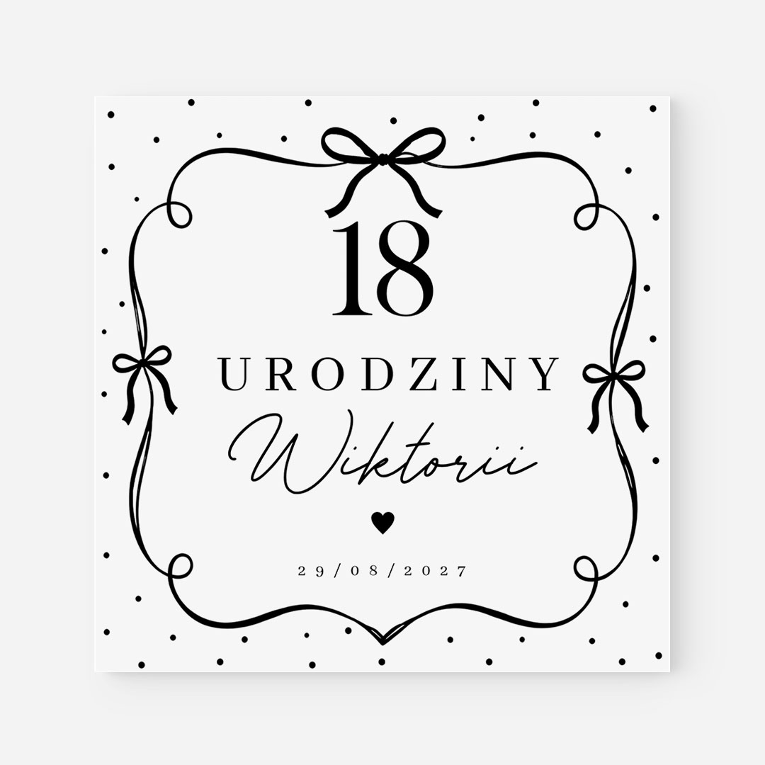 Czarno-Białe zaproszenie na Osiemnastkę – RT°130