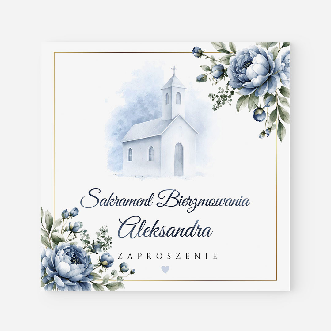 Personalizowane Zaproszenie na Bierzmowanie - BW14