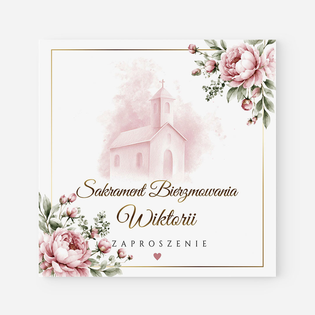 Personalizowane Zaproszenie na Bierzmowanie - BW15