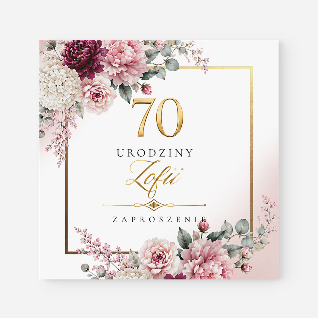 Personalizowane zaproszenie na 70. urodziny – RT°131