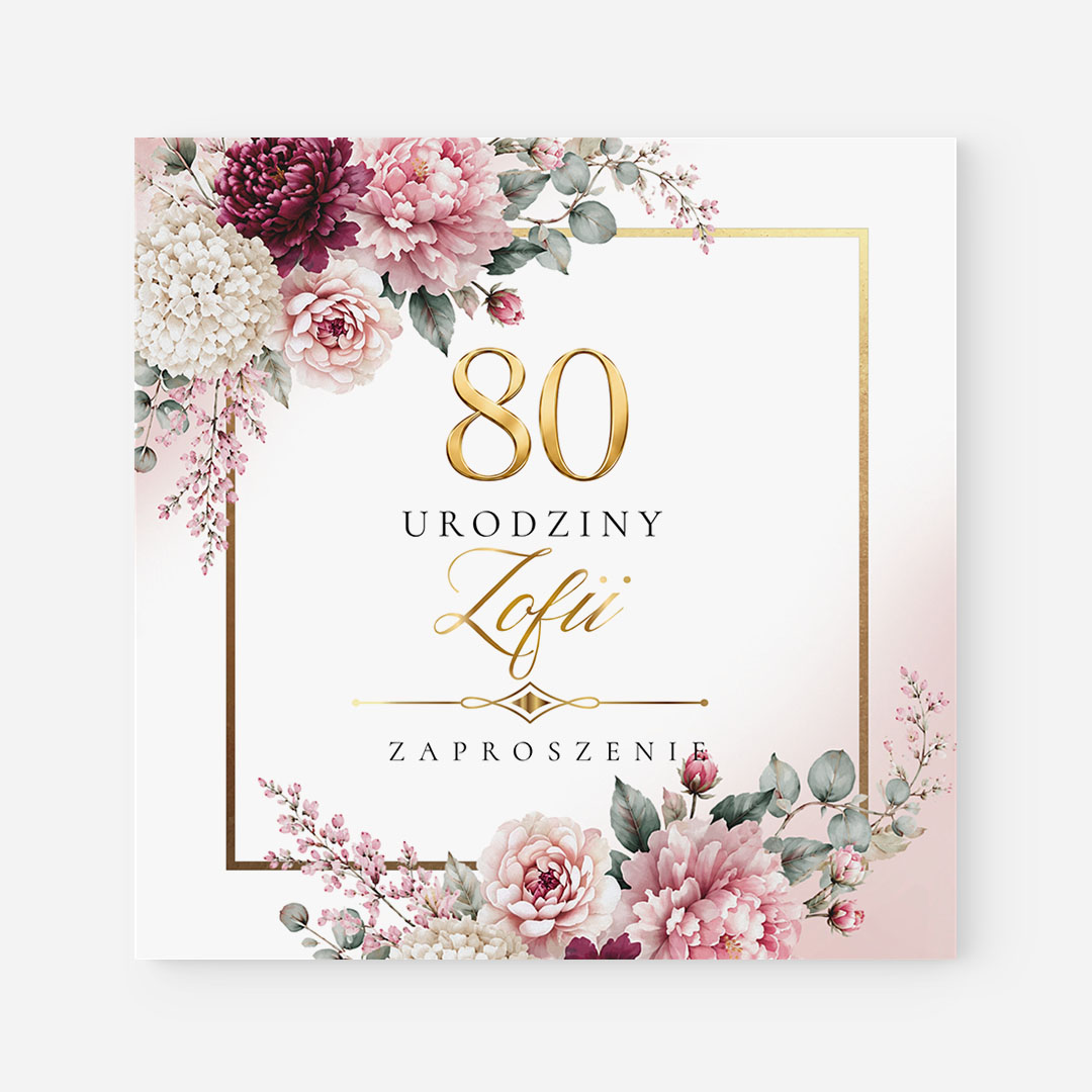 Personalizowane zaproszenie na 80. urodziny – RT°131