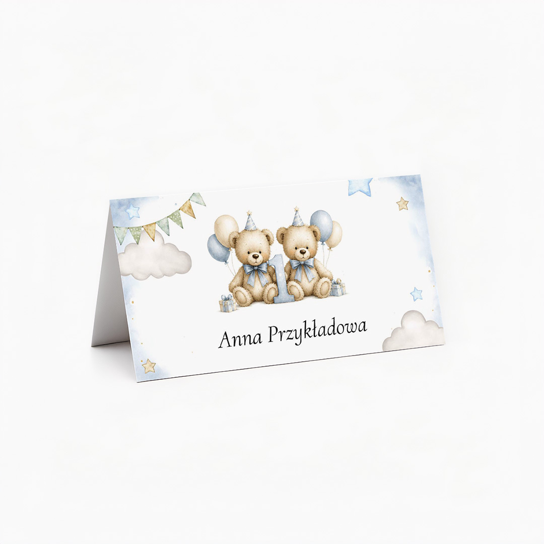 Niebieskie winietki dla bliźniaków - T1045