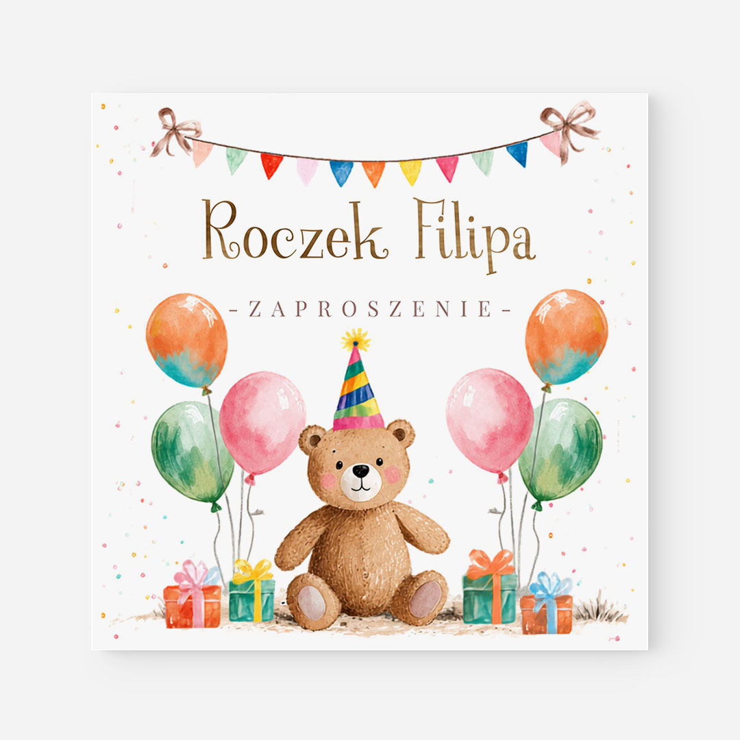 Kolorowe zaproszenie na Roczek - F°195
