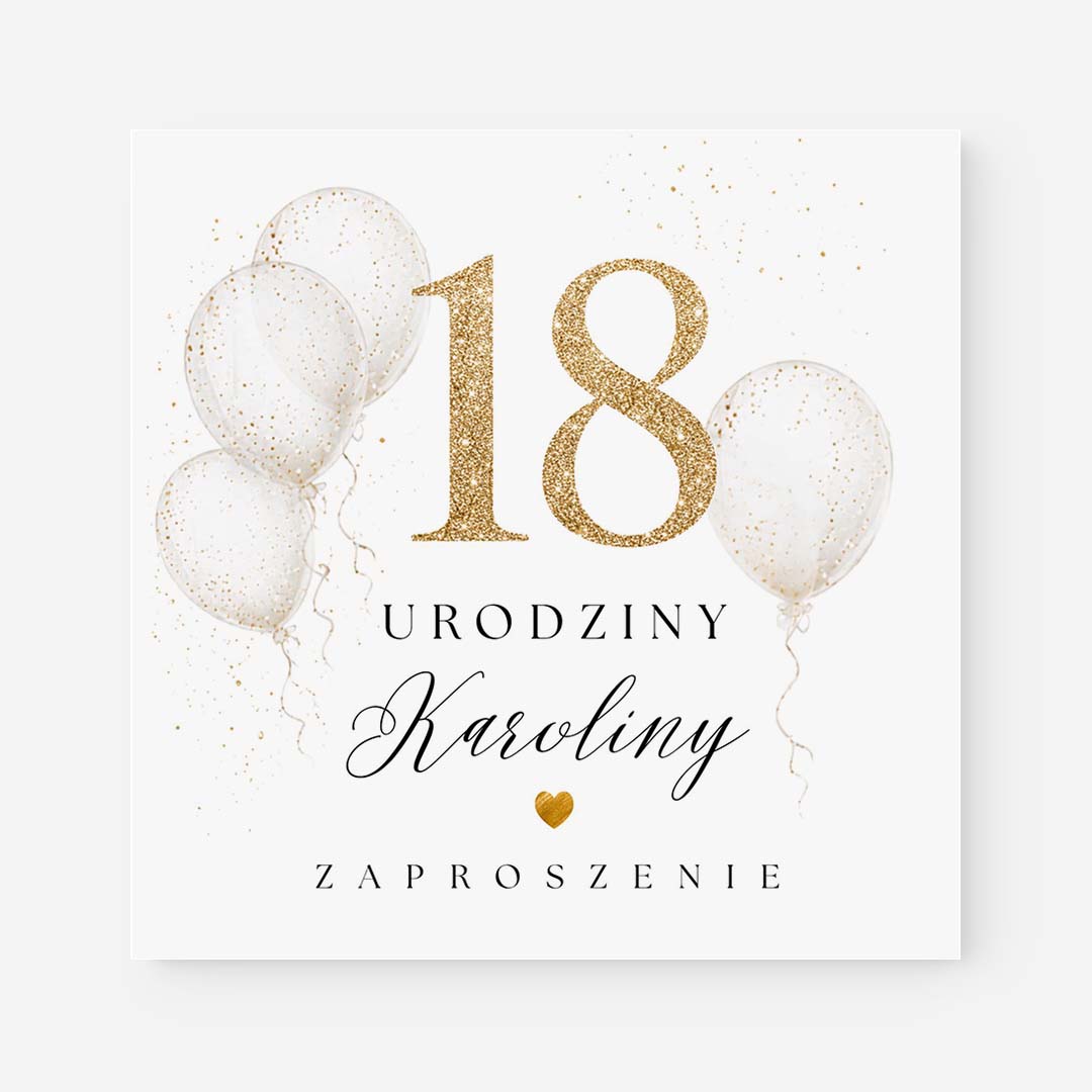 Zaproszenia na 18 w stylu White Party – RT°141