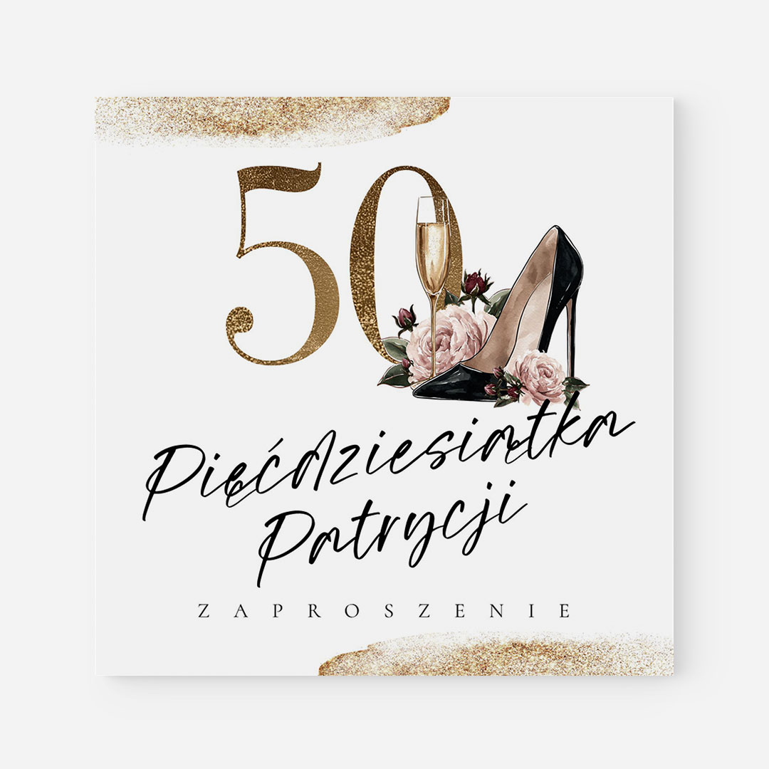 Personalizowane zaproszenie na 50. urodziny dla kobiety  – RT°138