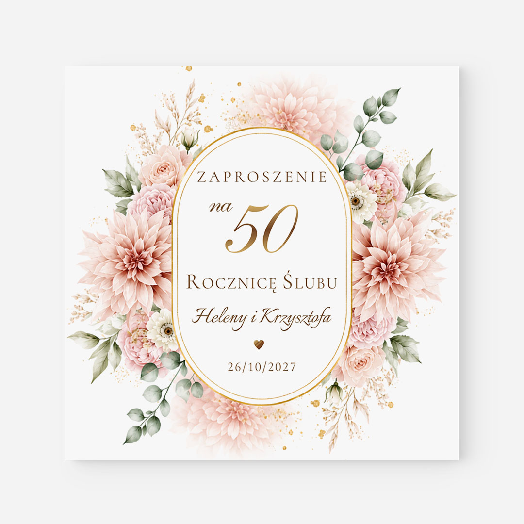 Personalizowane zaproszenia na 50 rocznicę – TG°632