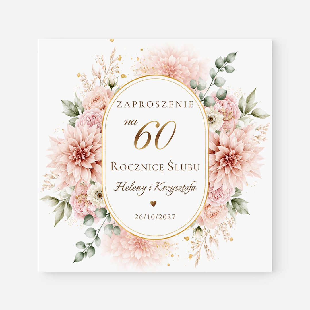 Personalizowane zaproszenia na 60 rocznicę – TG°632
