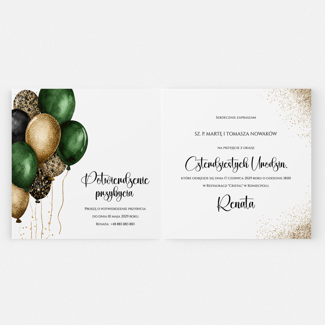 Alternative view of Personalizowane zaproszenie na 40 urodziny – RT°136