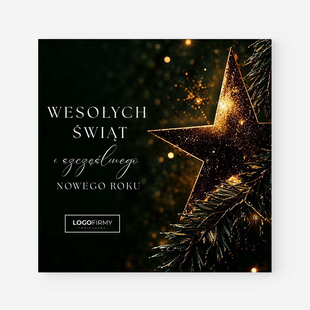 Kartka świąteczna dla klientów firmy z logo
