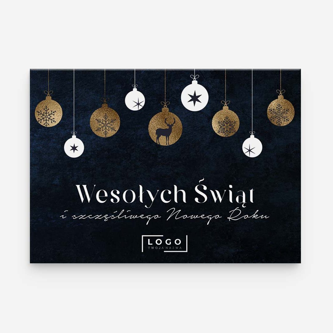 Świąteczna kartka biznesowa z własnym logo