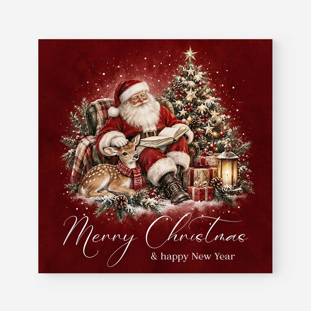 Kartki Merry Christmas z logo i mikołajem – BN°1022