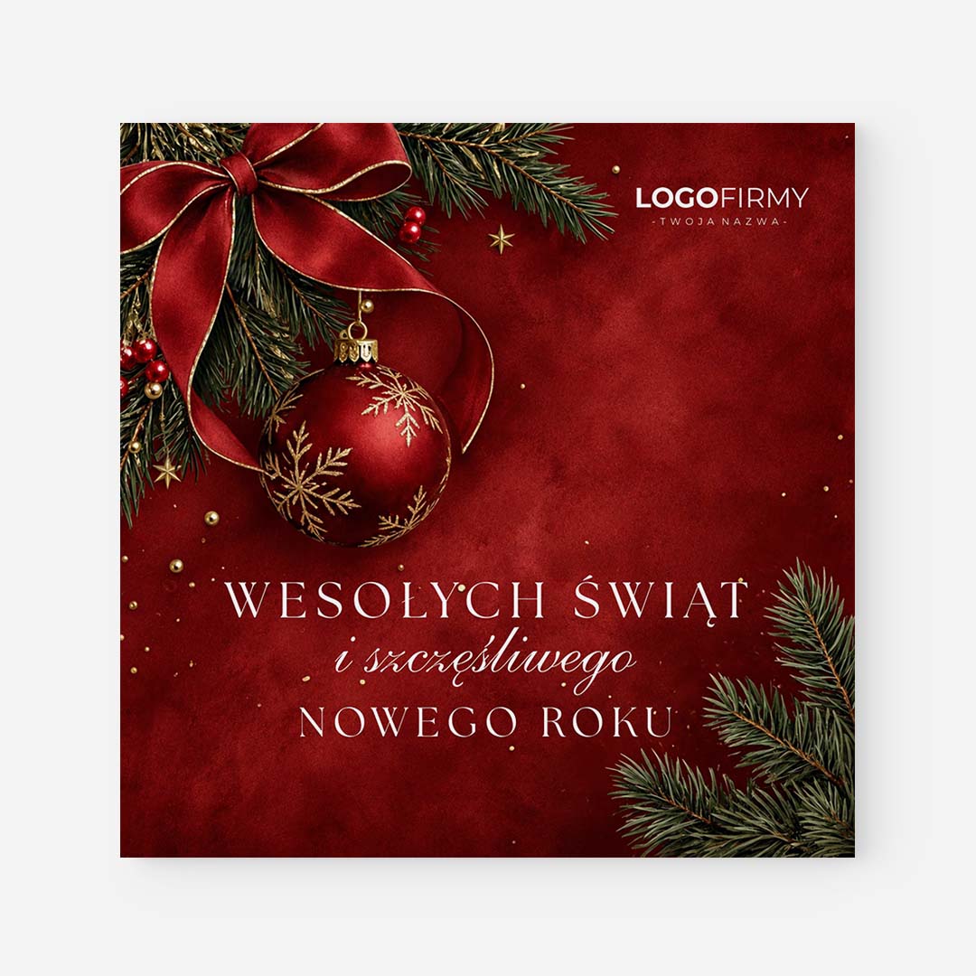 Kartki świąteczne biznesowe z personalizacją logo