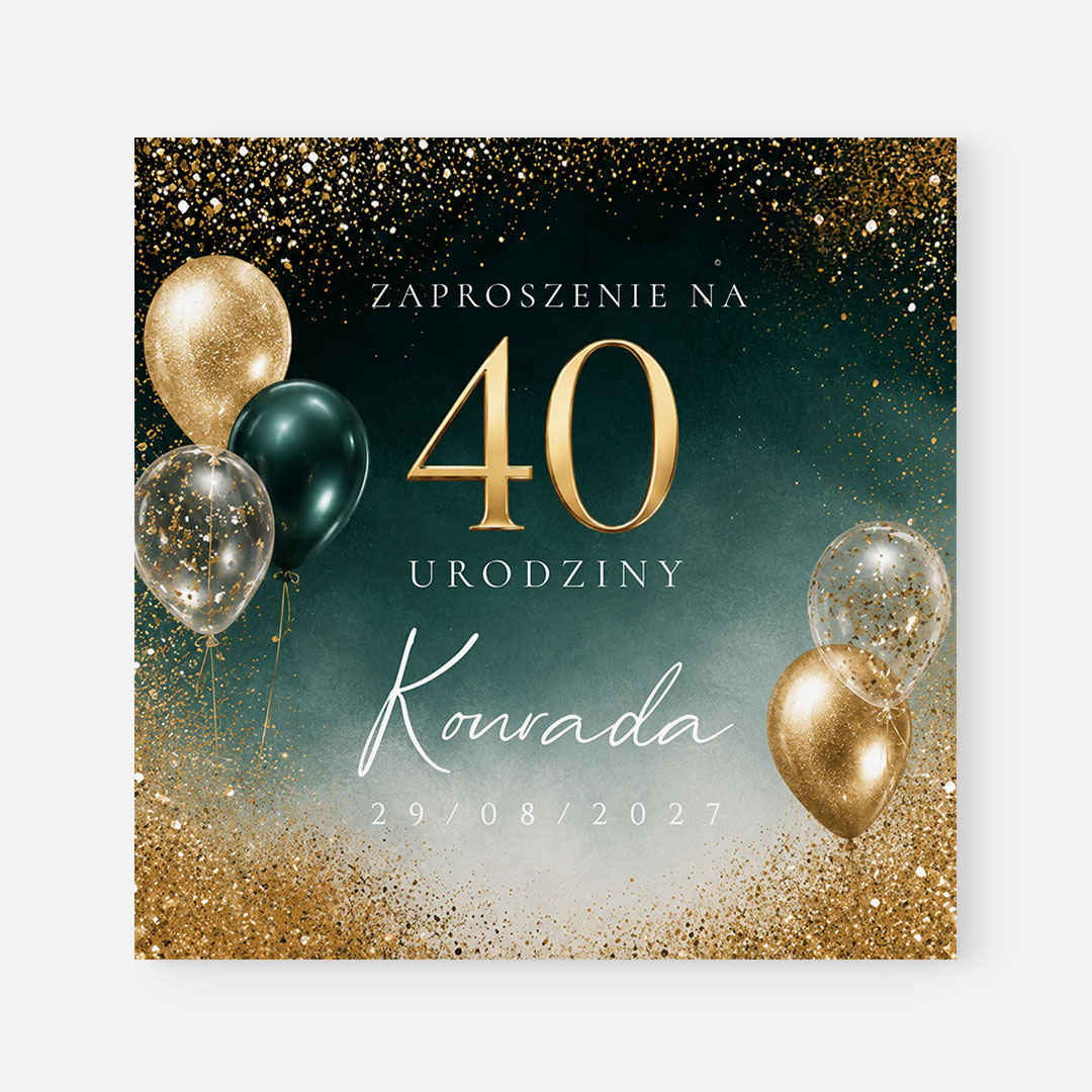 Szmaragdowe zaproszenie na 40 urodziny – RT°153